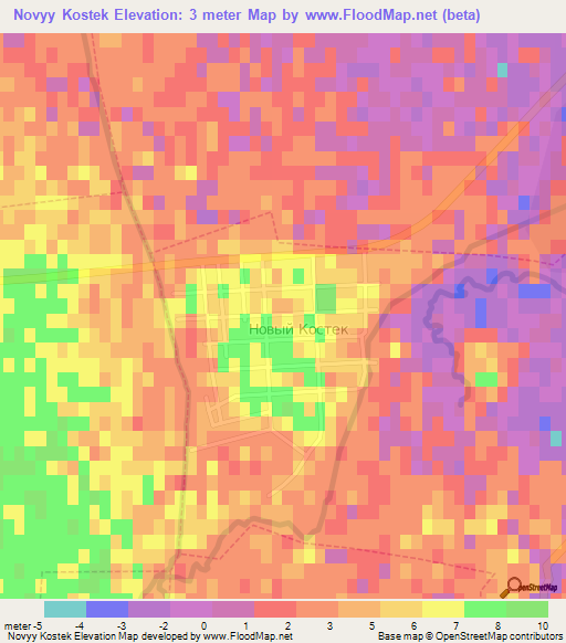 Novyy Kostek,Russia Elevation Map