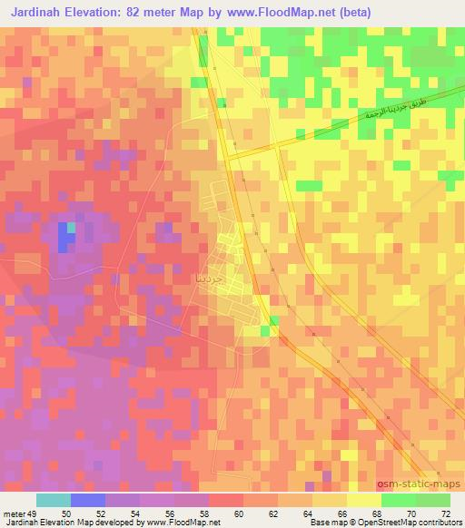 Jardinah,Libya Elevation Map