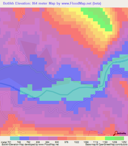 Botlikh,Russia Elevation Map