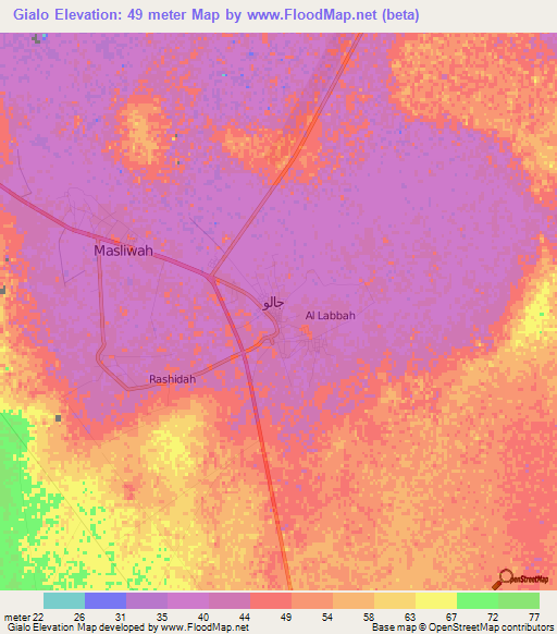 Gialo,Libya Elevation Map