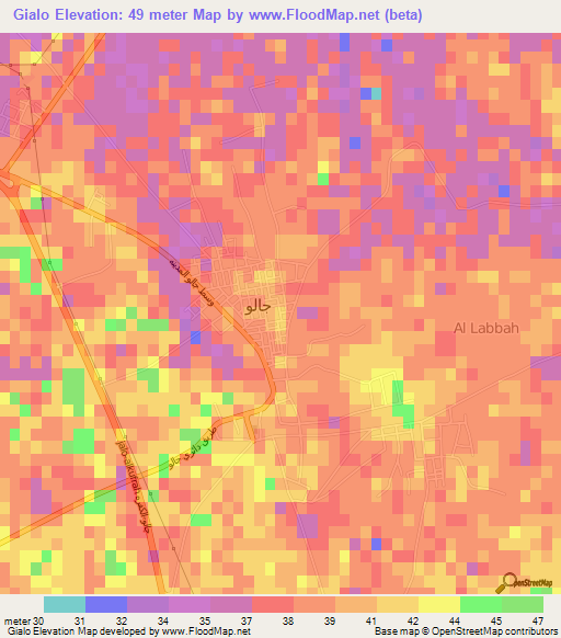 Gialo,Libya Elevation Map