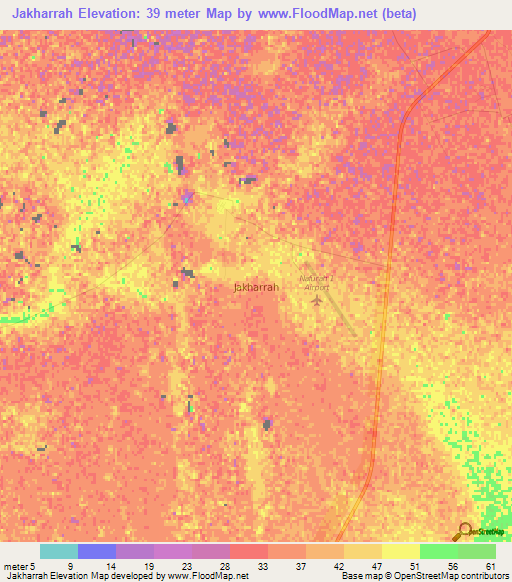 Jakharrah,Libya Elevation Map