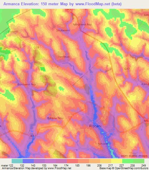 Armanca,Moldova Elevation Map