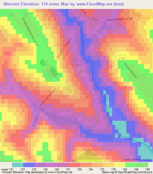 Nihoreni,Moldova Elevation Map