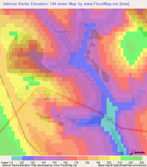 Iablona Veche,Moldova Elevation Map