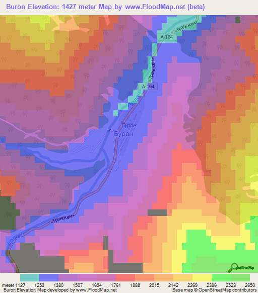 Buron,Russia Elevation Map