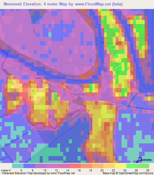 Merenesti,Moldova Elevation Map