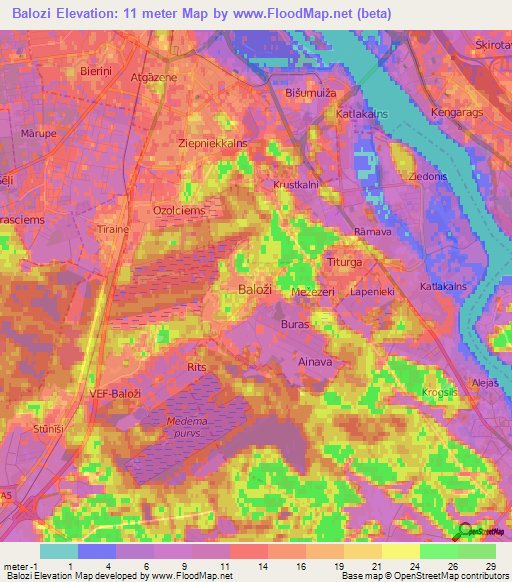 Elevation Of Balozi,latvia Elevation Map, Topography, Contour