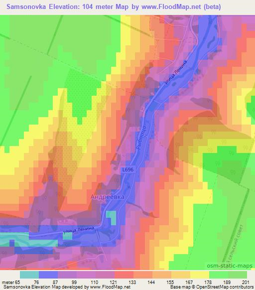 Samsonovka,Moldova Elevation Map