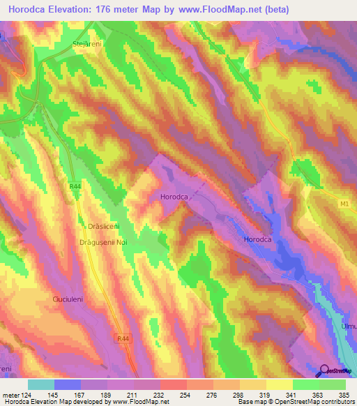 Horodca,Moldova Elevation Map