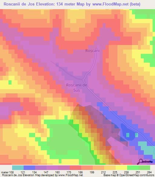 Roscanii de Jos,Moldova Elevation Map