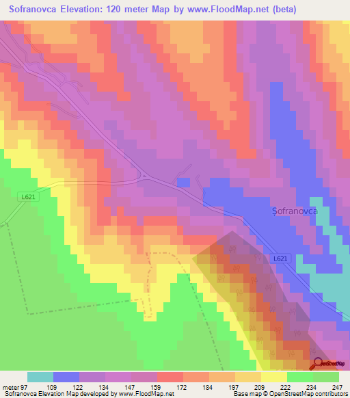 Sofranovca,Moldova Elevation Map