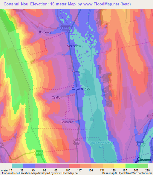 Cortenul Nou,Moldova Elevation Map