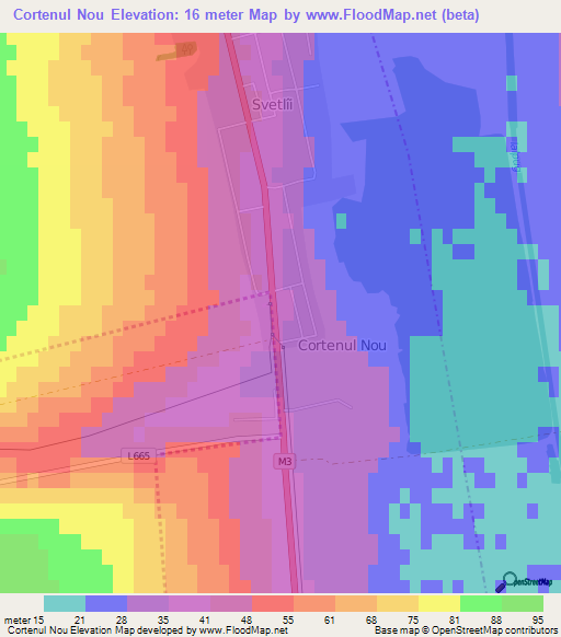 Cortenul Nou,Moldova Elevation Map