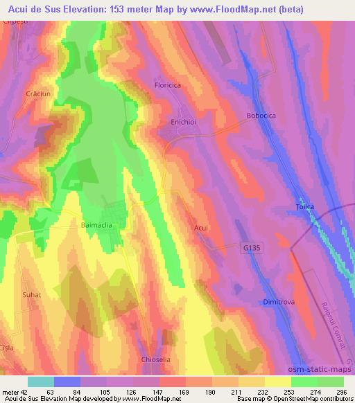 Acui de Sus,Moldova Elevation Map