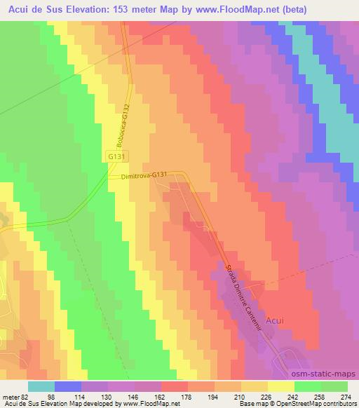 Acui de Sus,Moldova Elevation Map