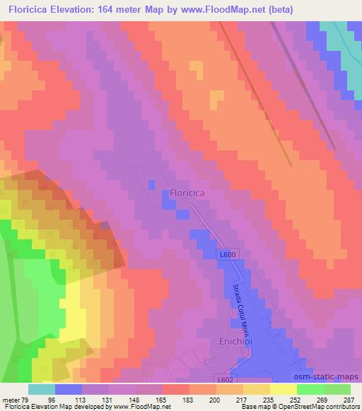 Floricica,Moldova Elevation Map