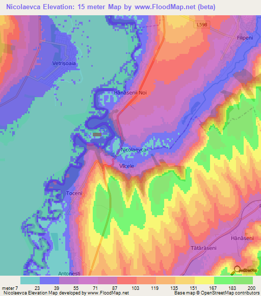 Nicolaevca,Moldova Elevation Map