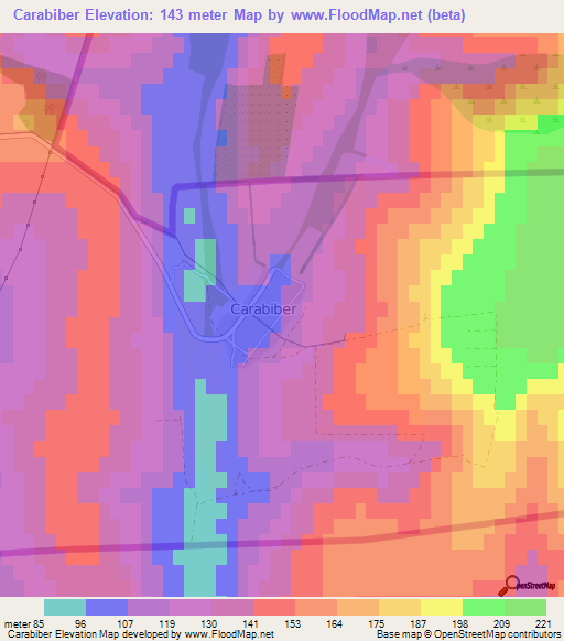 Carabiber,Moldova Elevation Map