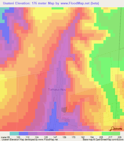 Usateni,Moldova Elevation Map