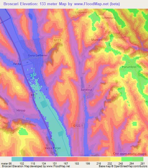 Broscari,Moldova Elevation Map