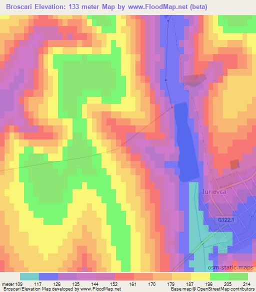 Broscari,Moldova Elevation Map