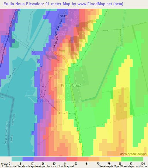 Etulia Noua,Moldova Elevation Map