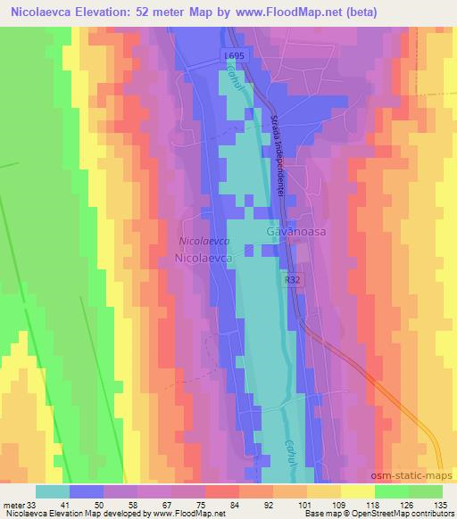 Nicolaevca,Moldova Elevation Map