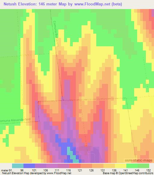 Netush,Moldova Elevation Map