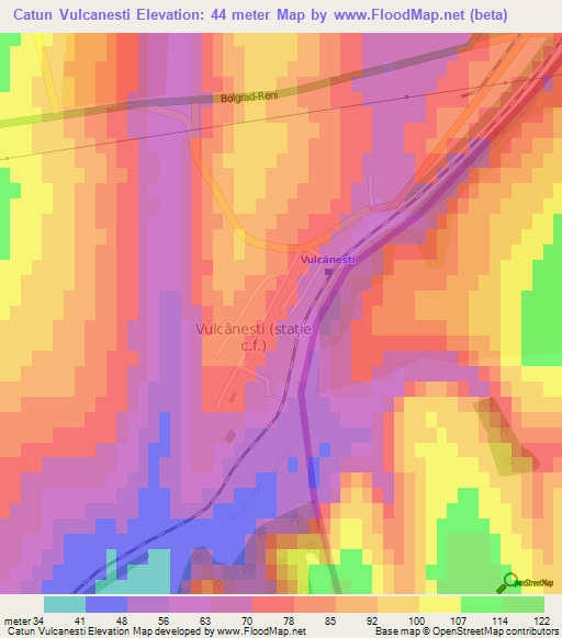 Catun Vulcanesti,Moldova Elevation Map