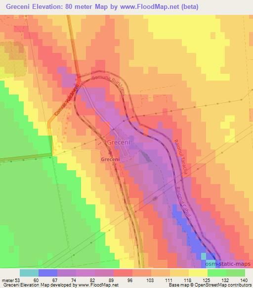 Greceni,Moldova Elevation Map