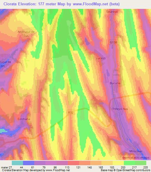 Ciorata,Moldova Elevation Map