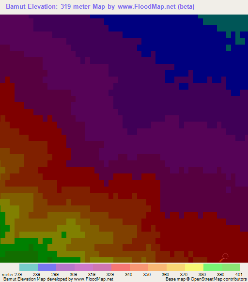 Bamut,Russia Elevation Map