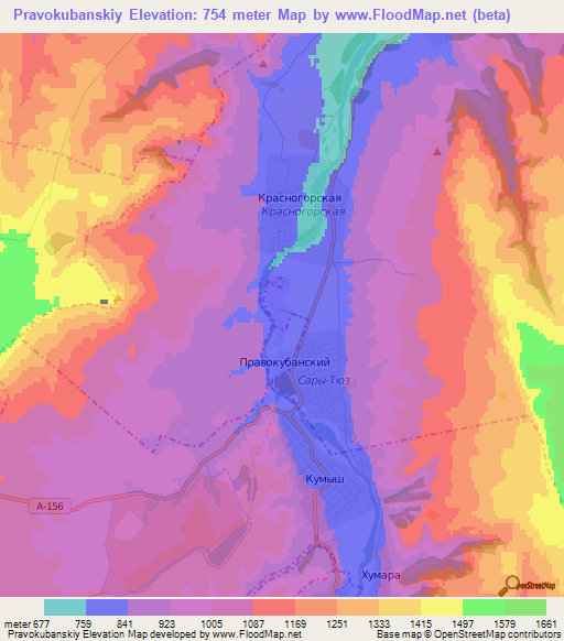 Pravokubanskiy,Russia Elevation Map