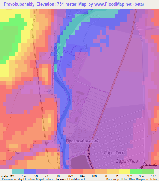 Pravokubanskiy,Russia Elevation Map