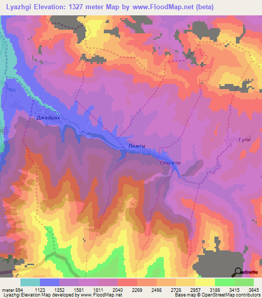 Lyazhgi,Russia Elevation Map