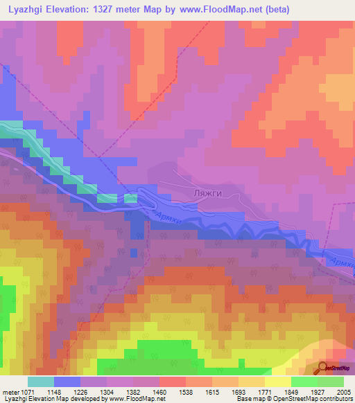 Lyazhgi,Russia Elevation Map