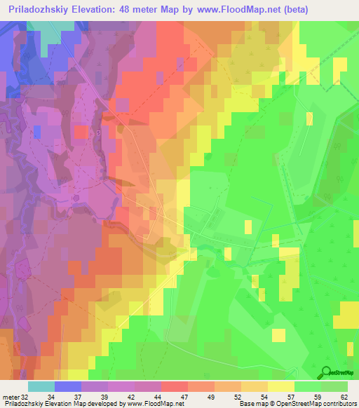 Priladozhskiy,Russia Elevation Map