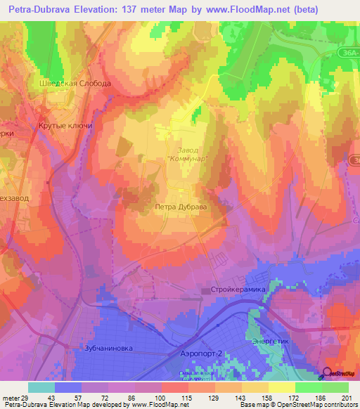 Petra-Dubrava,Russia Elevation Map