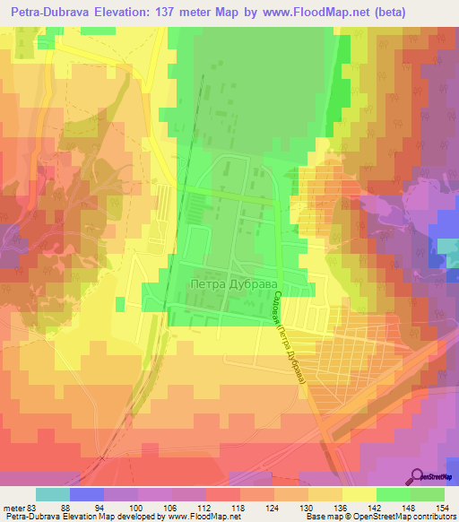 Petra-Dubrava,Russia Elevation Map