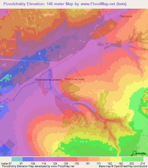 Povolzhskiy,Russia Elevation Map