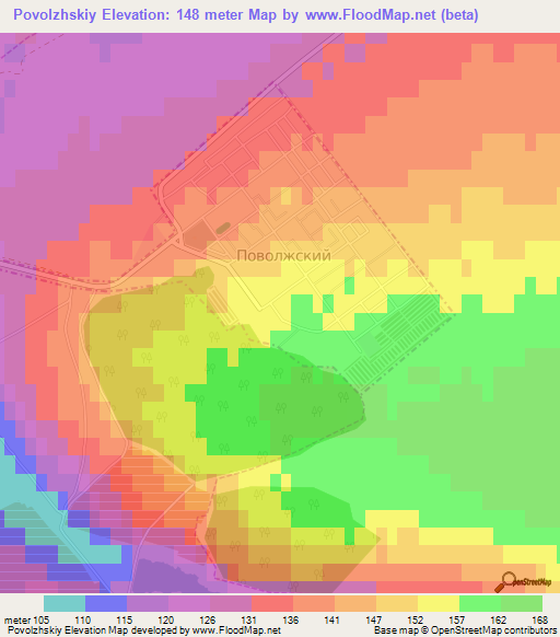 Povolzhskiy,Russia Elevation Map