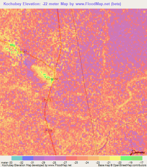 Kochubey,Russia Elevation Map