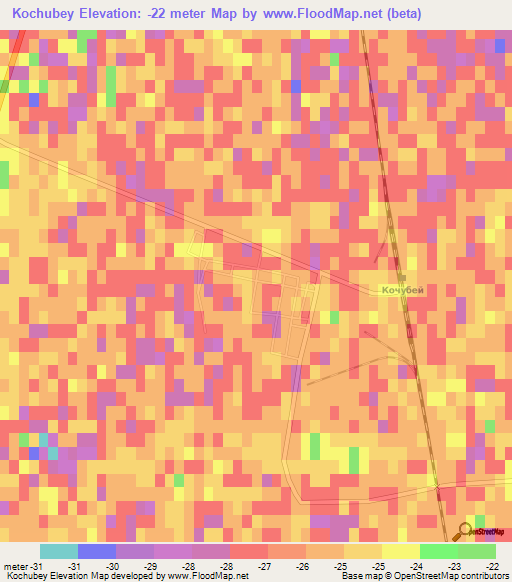 Kochubey,Russia Elevation Map