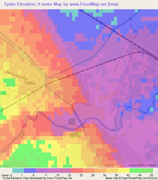 Tyube,Russia Elevation Map