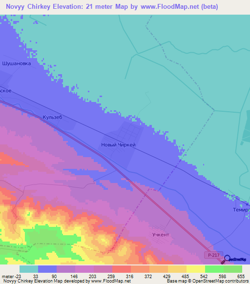 Novyy Chirkey,Russia Elevation Map