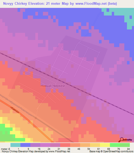 Novyy Chirkey,Russia Elevation Map