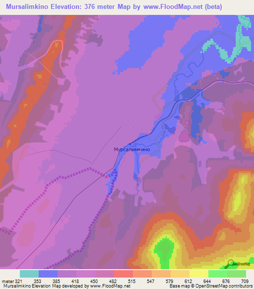 Mursalimkino,Russia Elevation Map