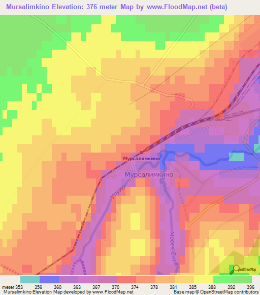 Mursalimkino,Russia Elevation Map