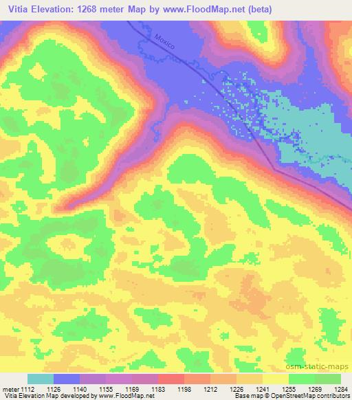 Vitia,Angola Elevation Map